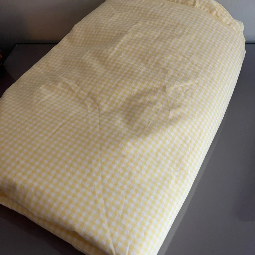 Pottery Barn Kids Yellow Checkered Duvet Cover